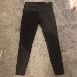 Lululemon size 10, two tone, faux leather/spandex